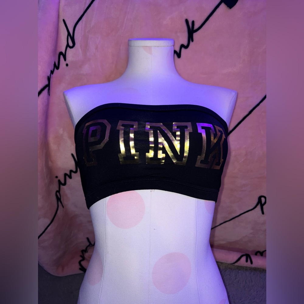 Pink swim bandeau top